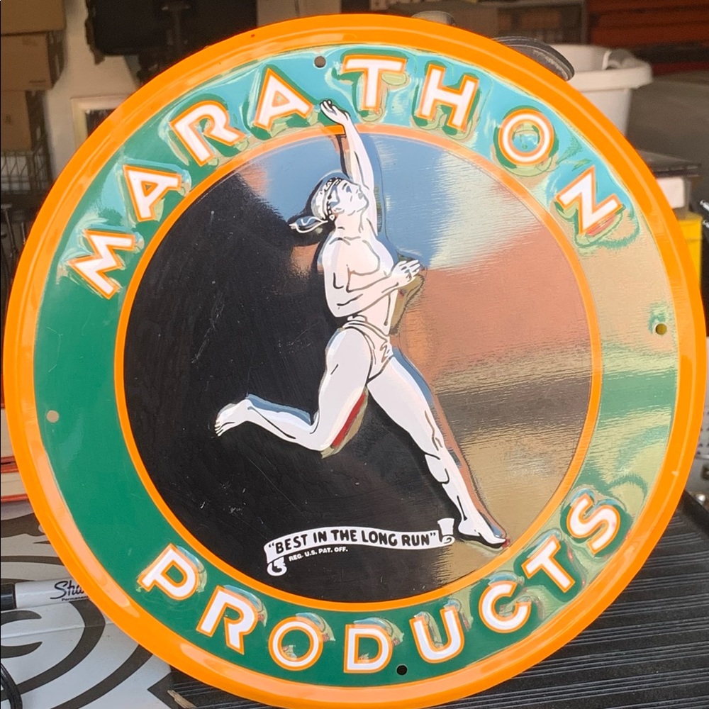 Marathon products sign